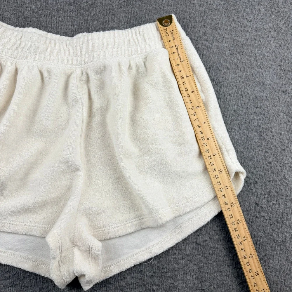 H&M Divided Women's Size S Basic Terry Cloth Shorts Cream Off White Lounge Beach